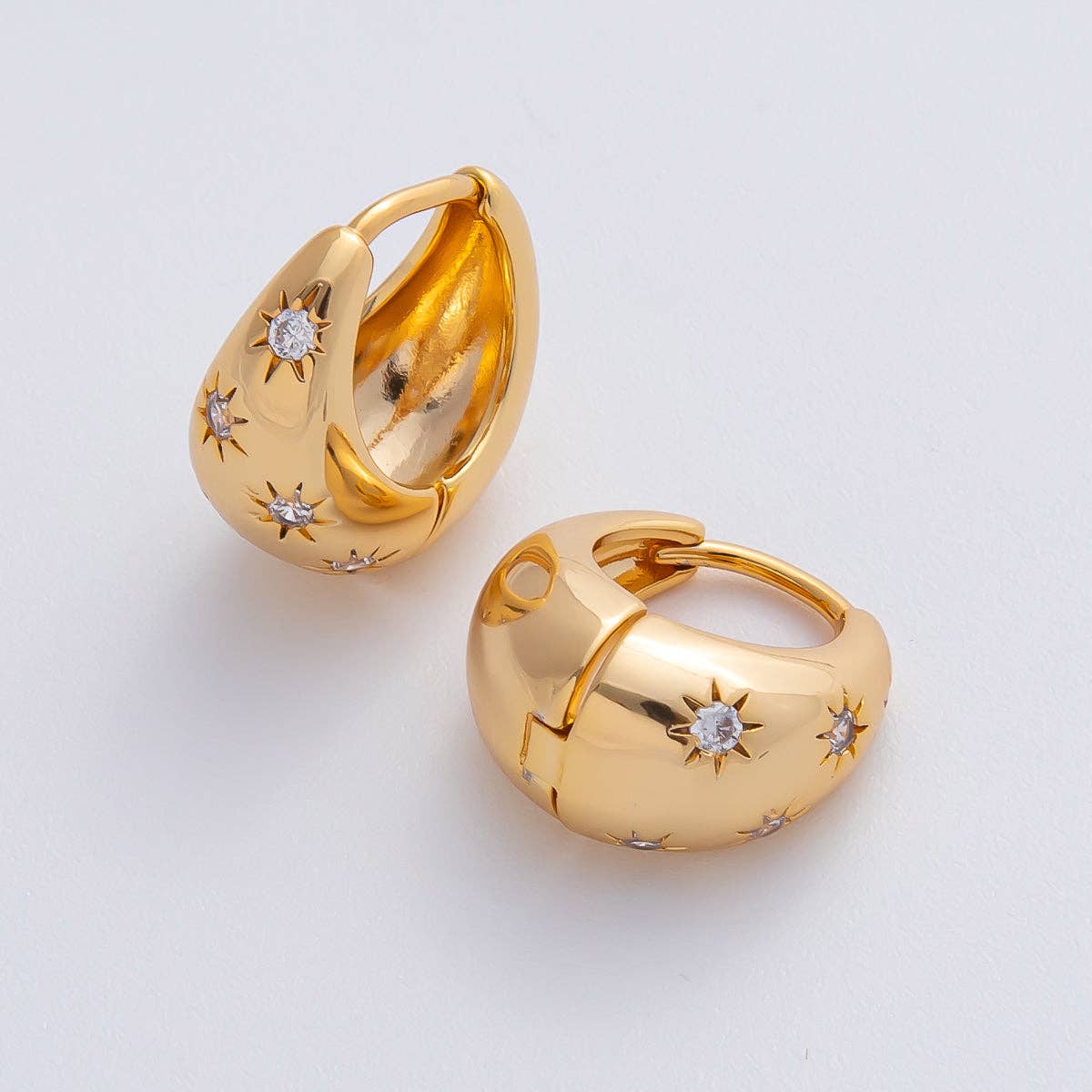 18K GF CZ Hoop