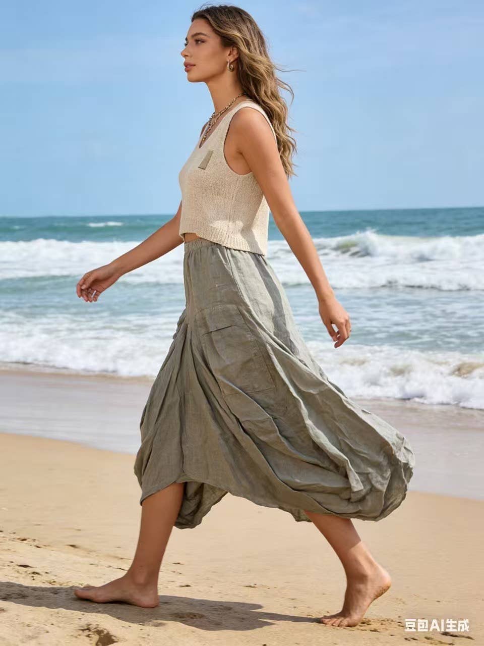 Skirt in 100% linen
