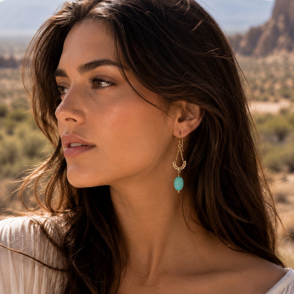 Turquoise Golden Hammock Earrings