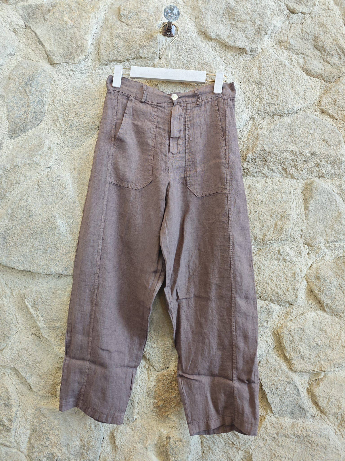 Italian Linen Belt Loop Pants with Pockets – view 9