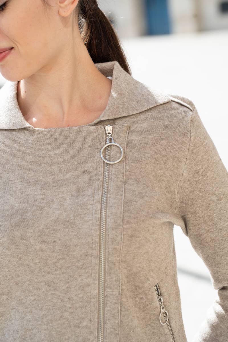 Women's Knit Biker Jacket