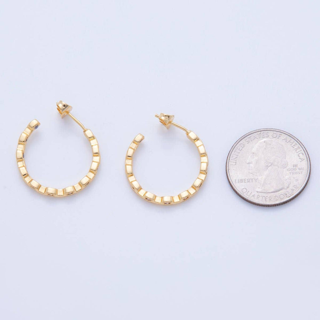 18K GF CZ C-Shaped