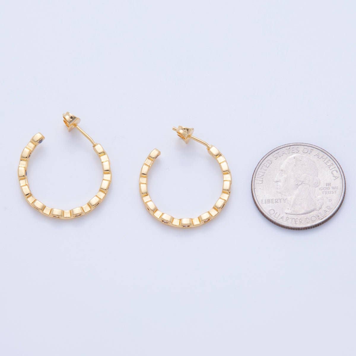 18K GF CZ C-Shaped
