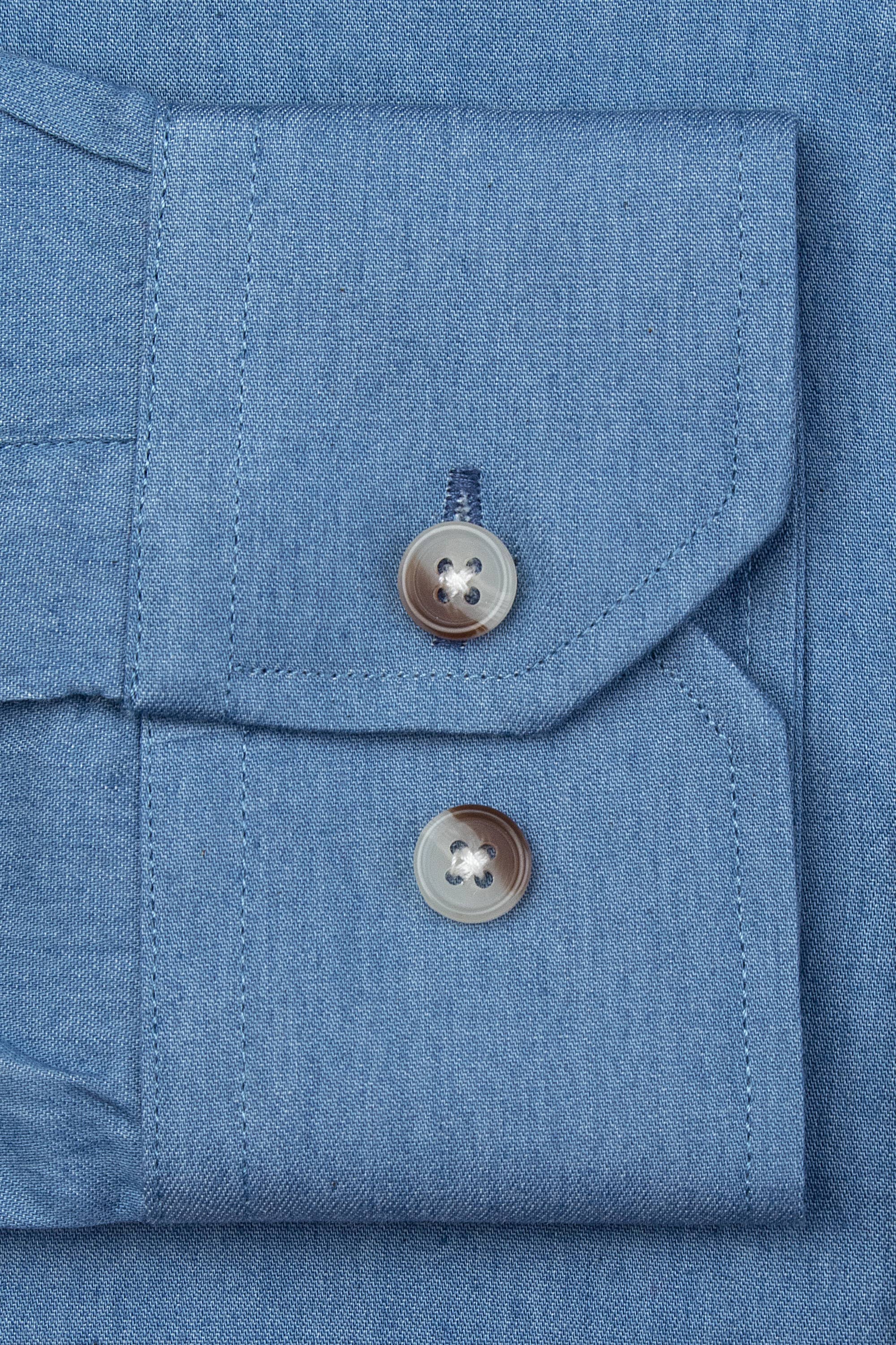 Liam Denim lte Blue Untuckable slim Fit Dress Shirt by Alynn