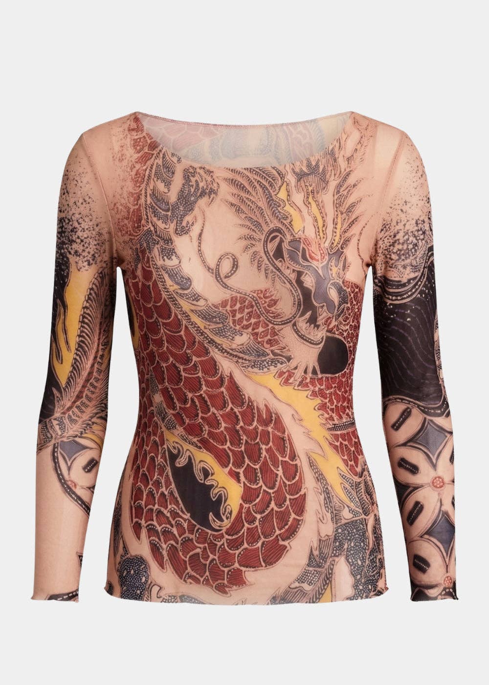Dragon Dance - Nudi Ink Mesh Top