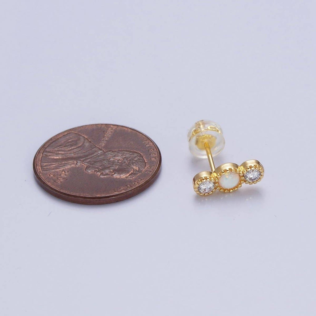 14K GF CZ Opal