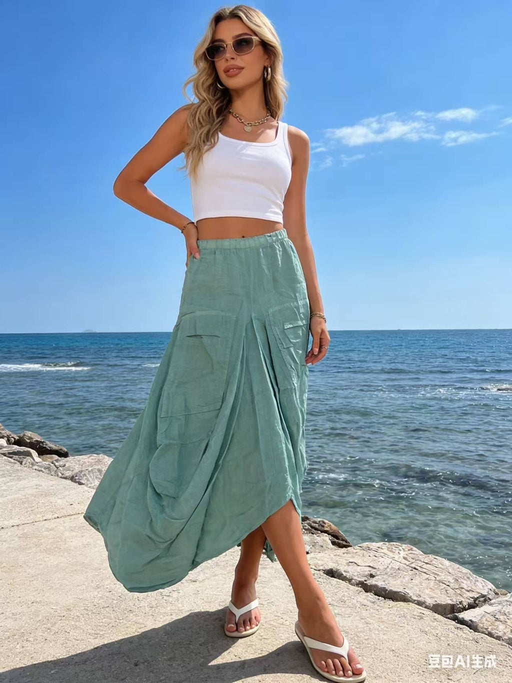 Skirt in 100% linen