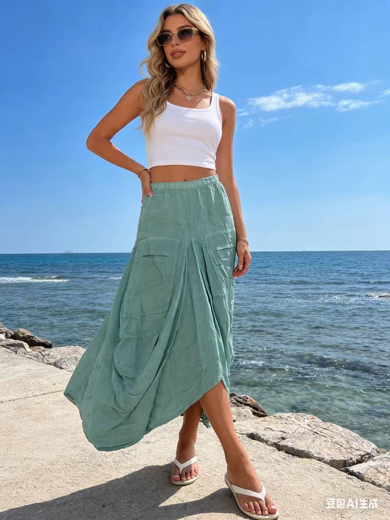 Skirt in 100% linen