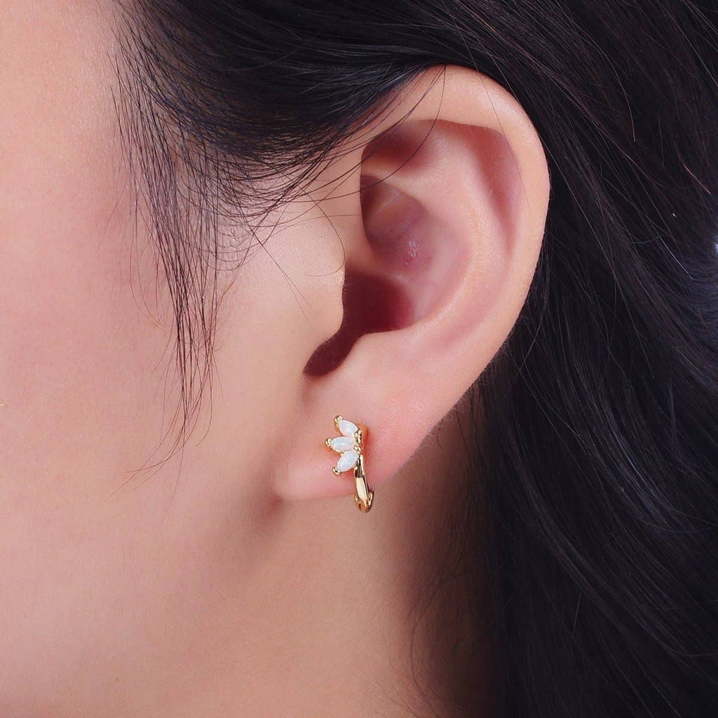 14K GF White Opal