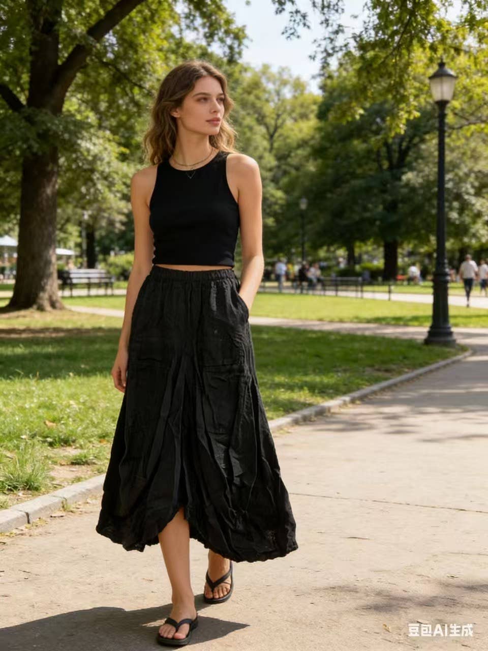 Skirt in 100% linen