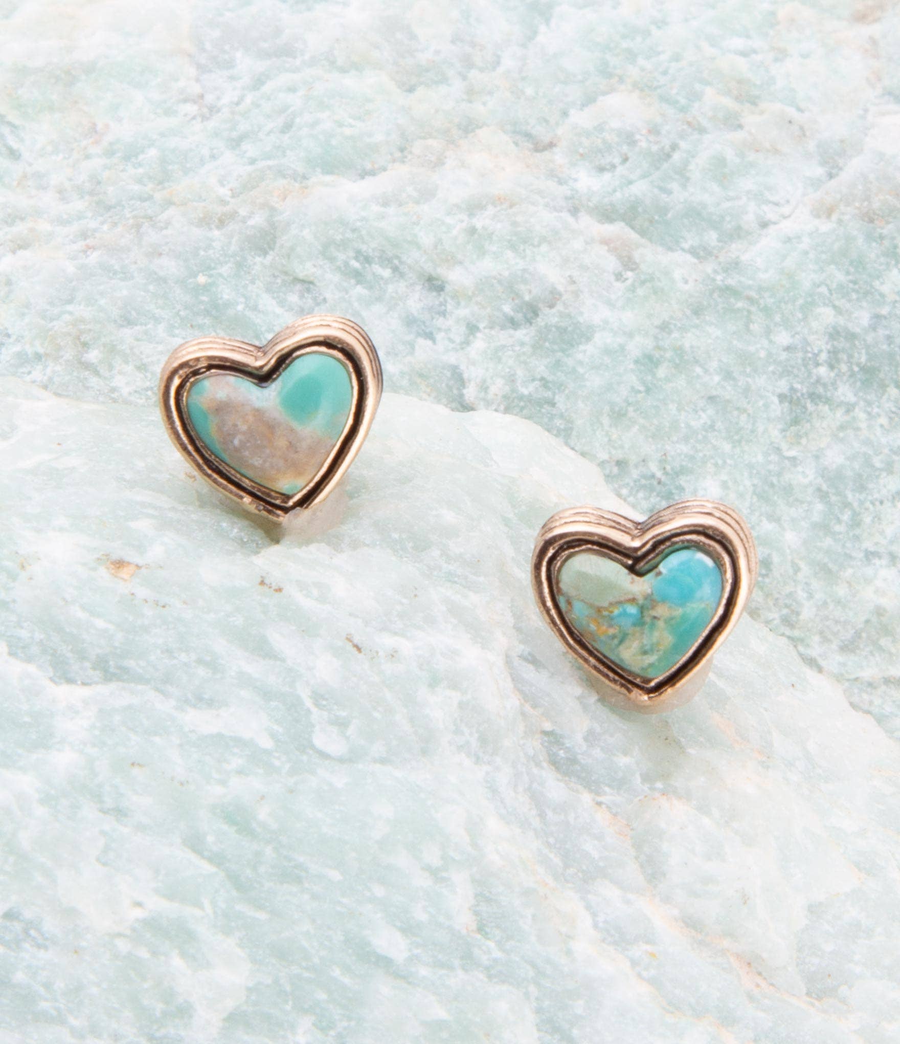 Turquoise Golden Stud Earrings