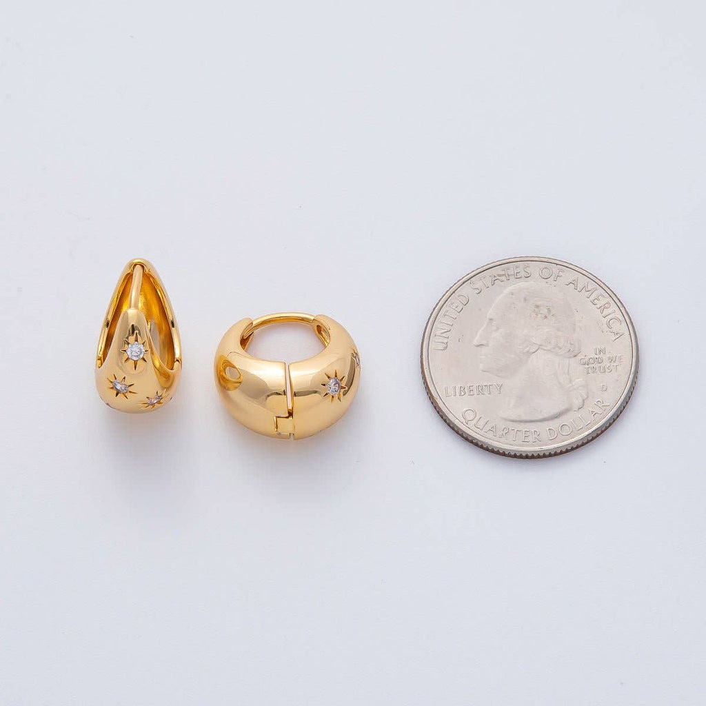 18K GF CZ Hoop