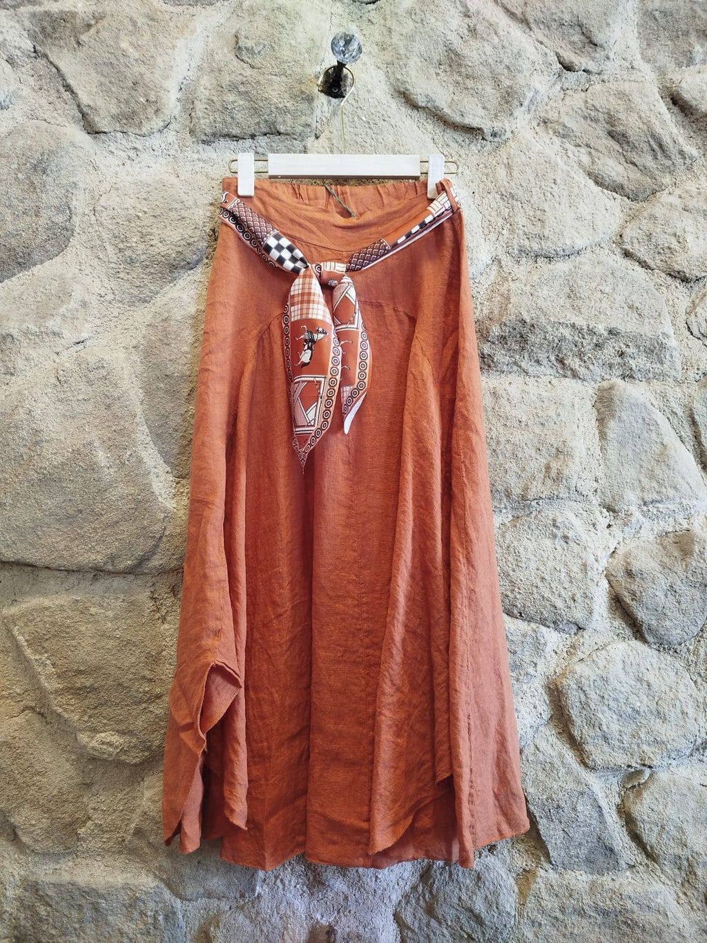 100% LINEN SKIRT W/SCARF BLT