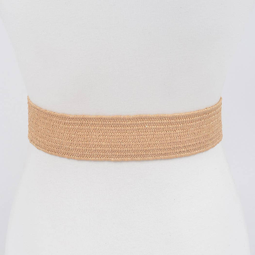 Square Metal Buckle Stretch Belt