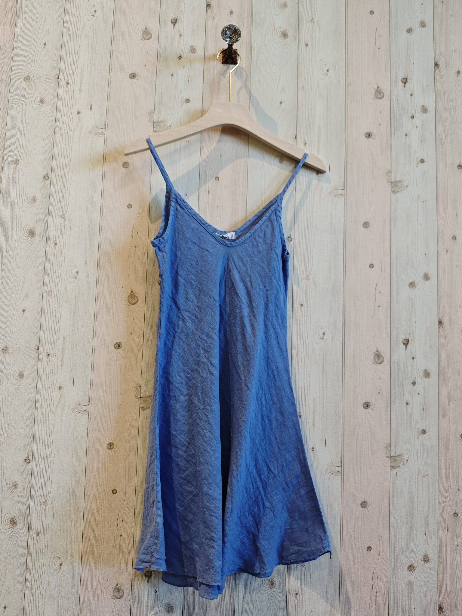 STRAP DRESS 100% Italian LINEN