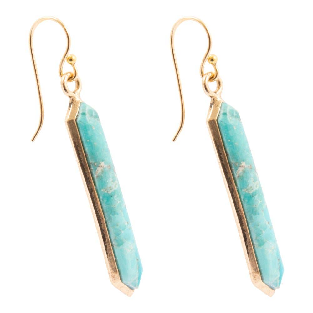 Turquoise Golden Drop Earrings