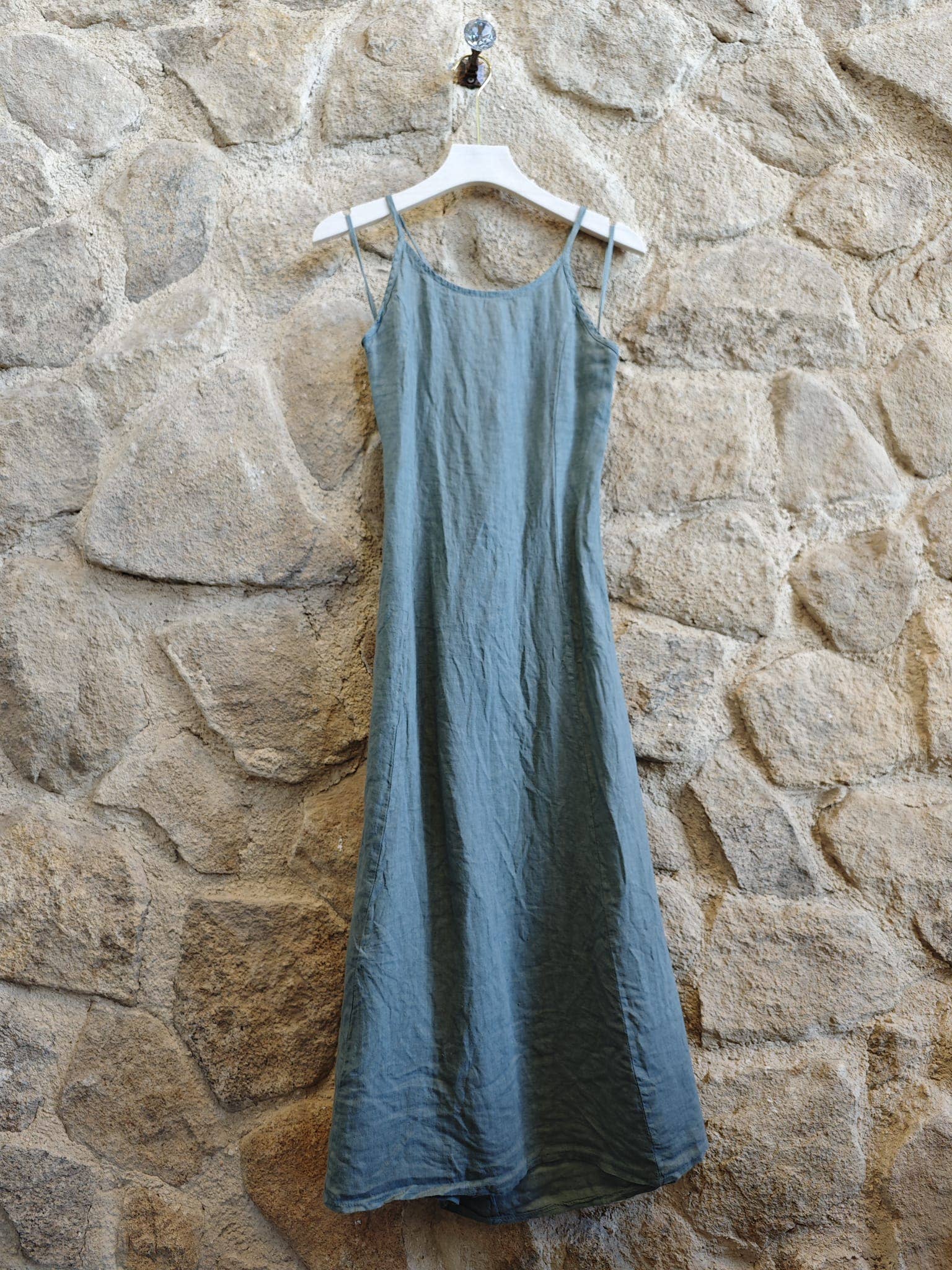 STRAP DRESS/TIE BACK 100% LINEN