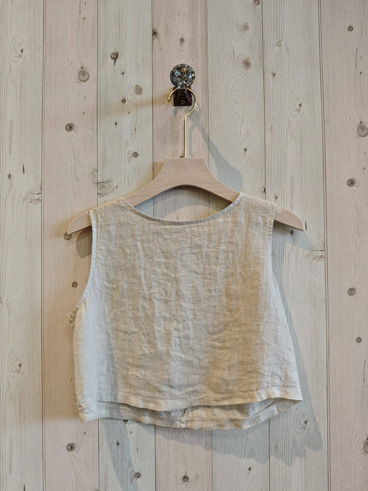 Italian Linen Sleeveless Crop Top – view 5