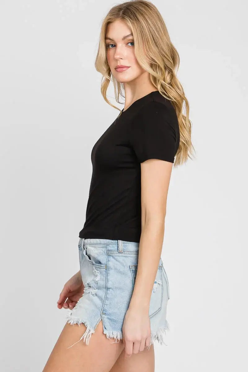 Rayon Modal Basic Crop Top