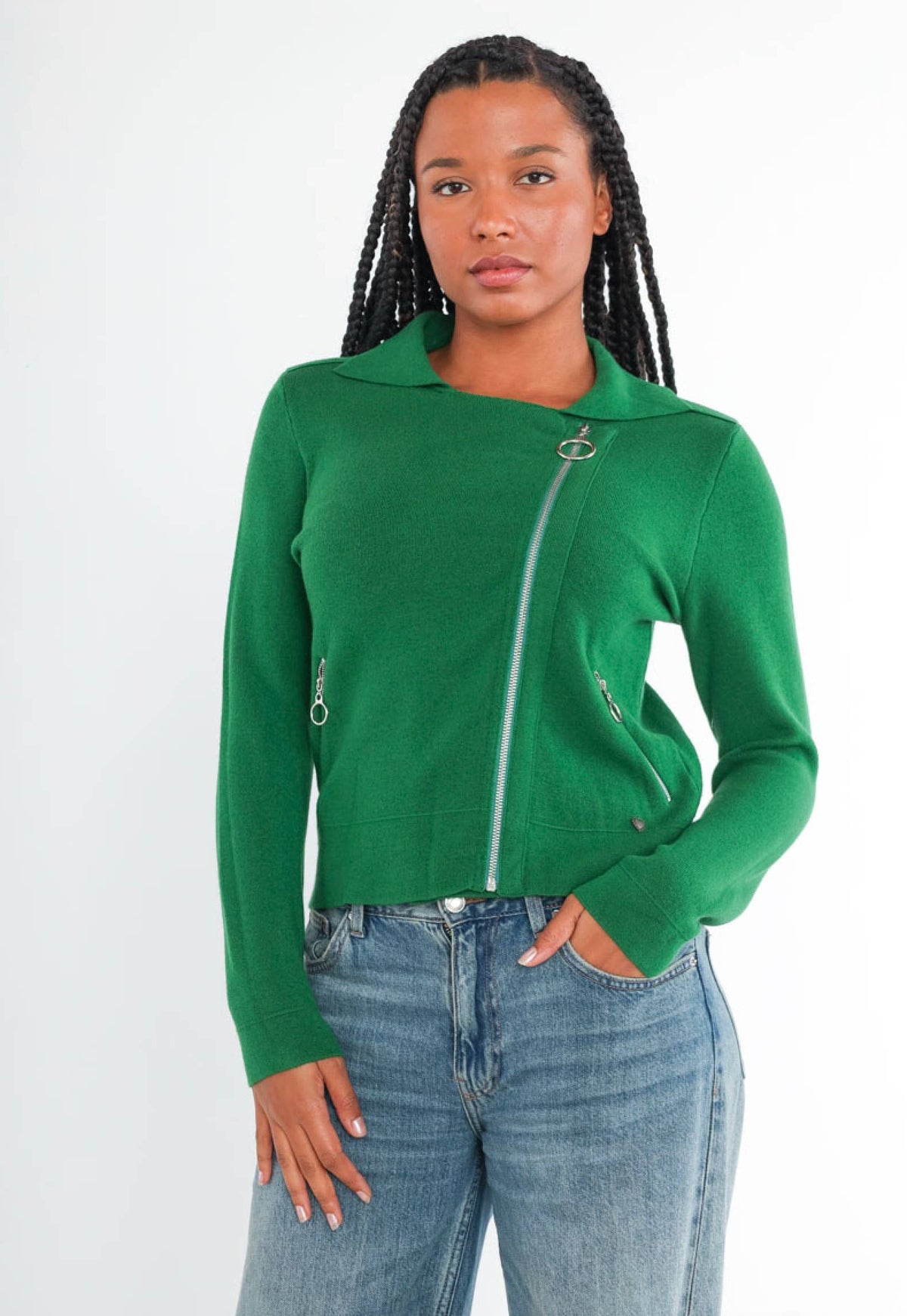 Women's Knit Biker Jacket