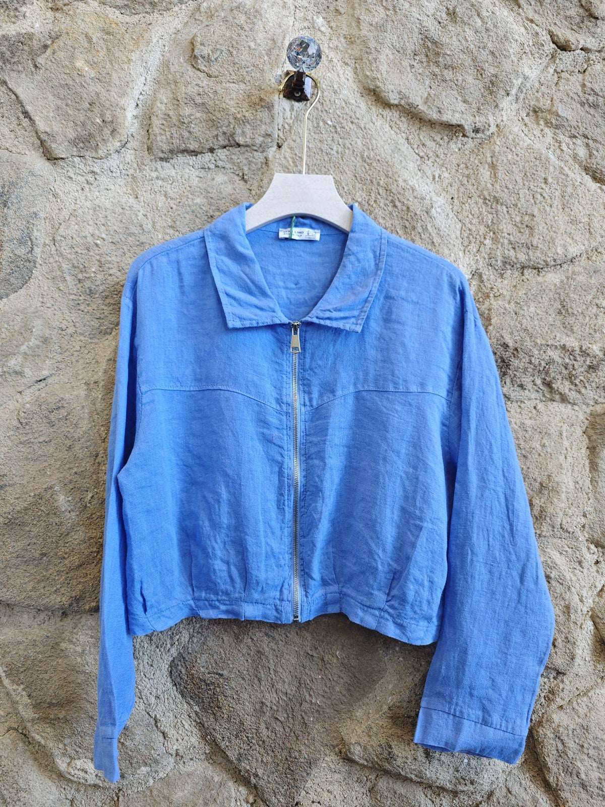 Italian Linen Cropped Zipper Jacket – view 13