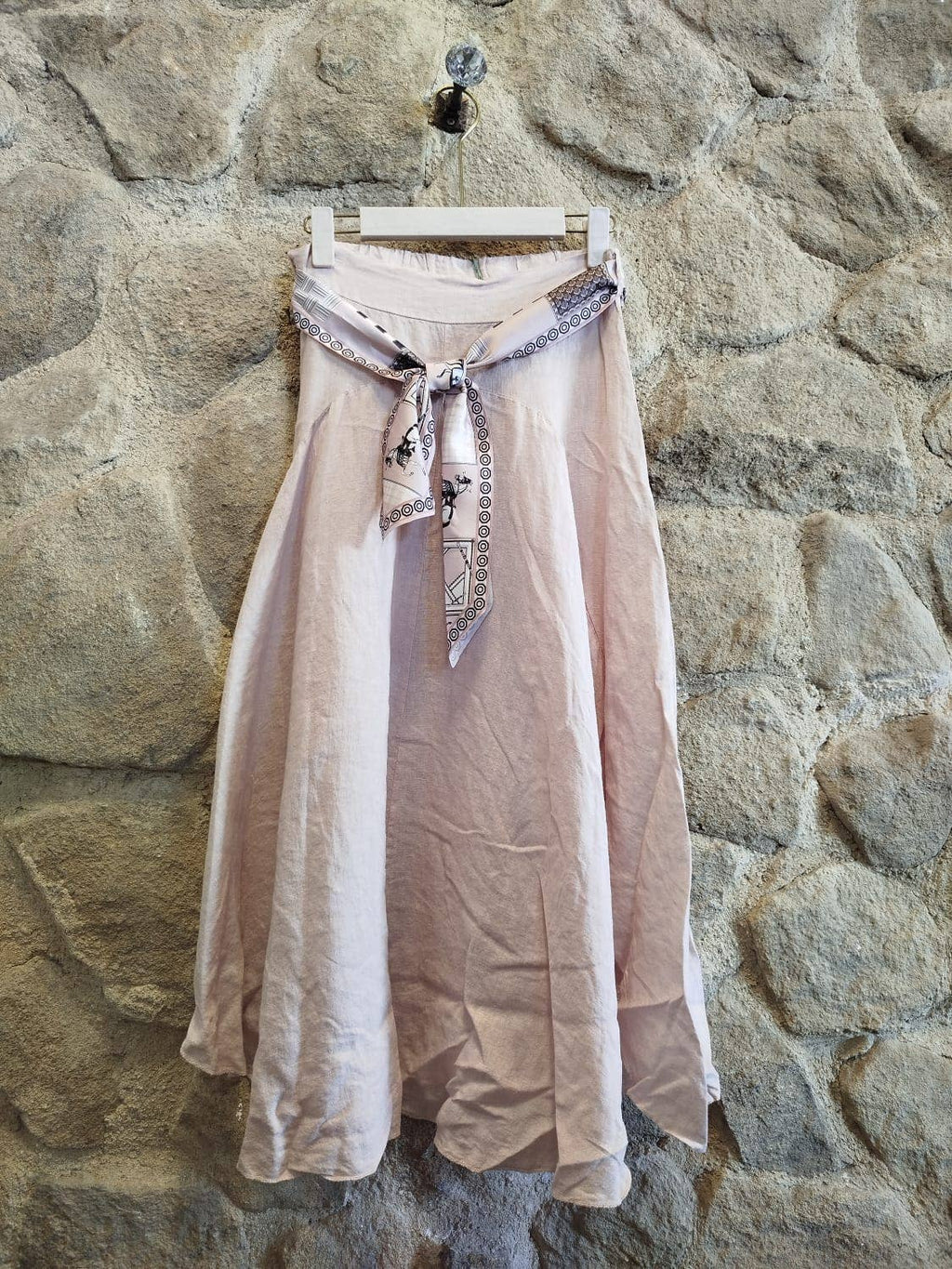 100% LINEN SKIRT W/SCARF BLT