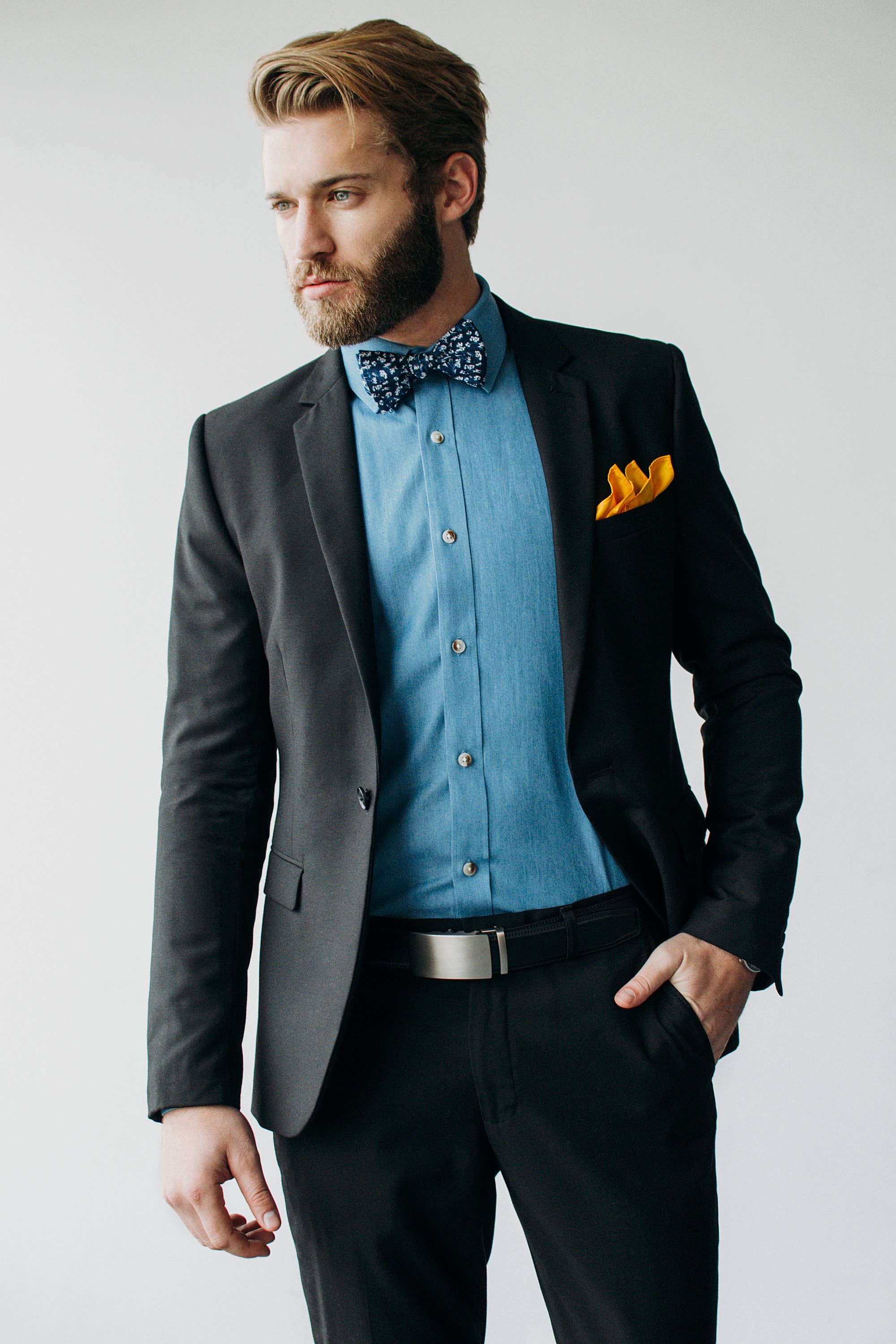 Liam Denim lte Blue Untuckable slim Fit Dress Shirt by Alynn