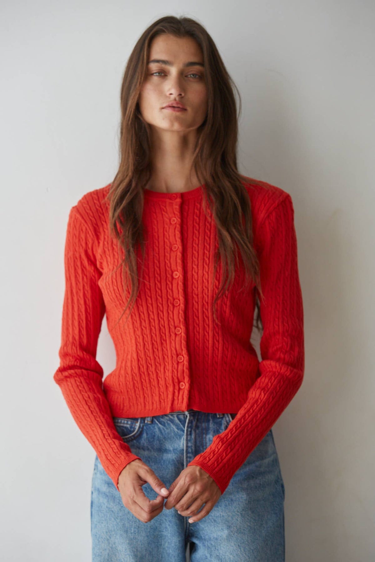 Cotton Button Cardigan Top
