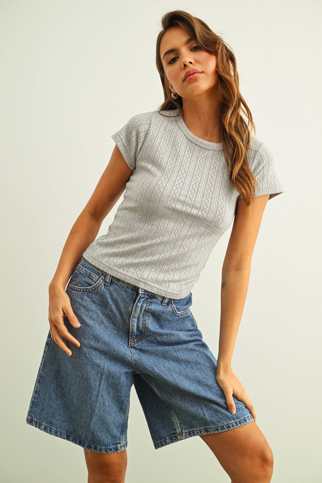 POINTELLE Short Sleeve TOP