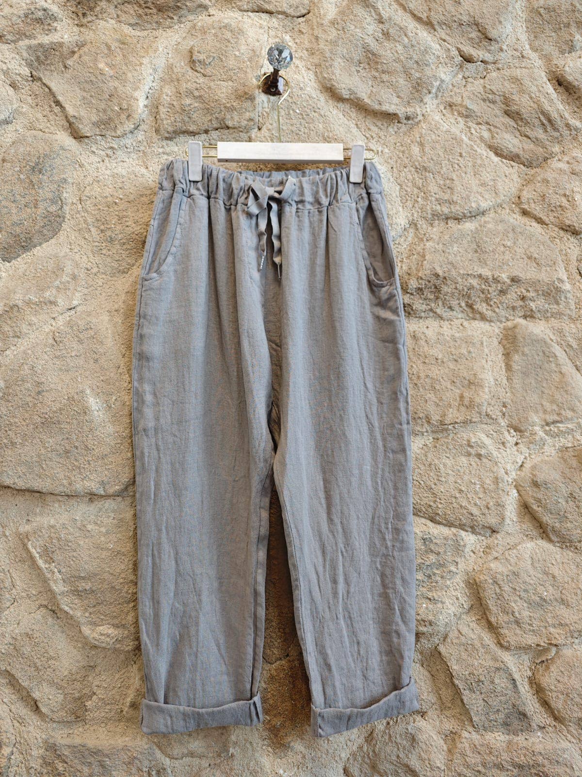 Italian Linen Front Tie Capri Pants – view 18
