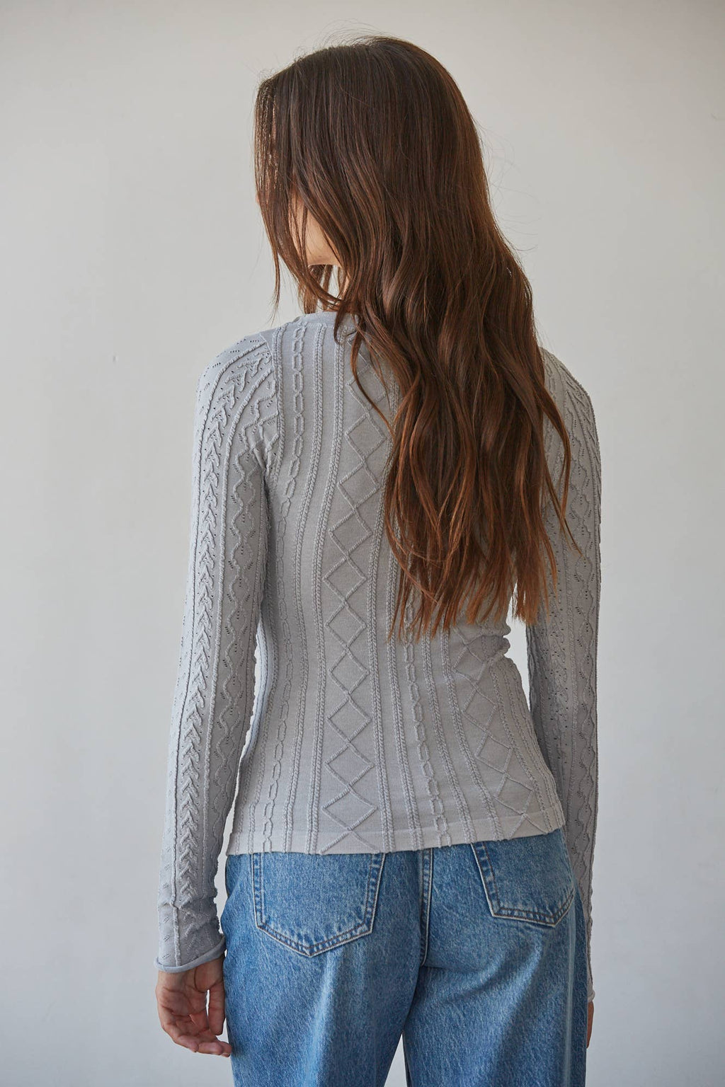 Knit Round Neck Long Sleeve Top
