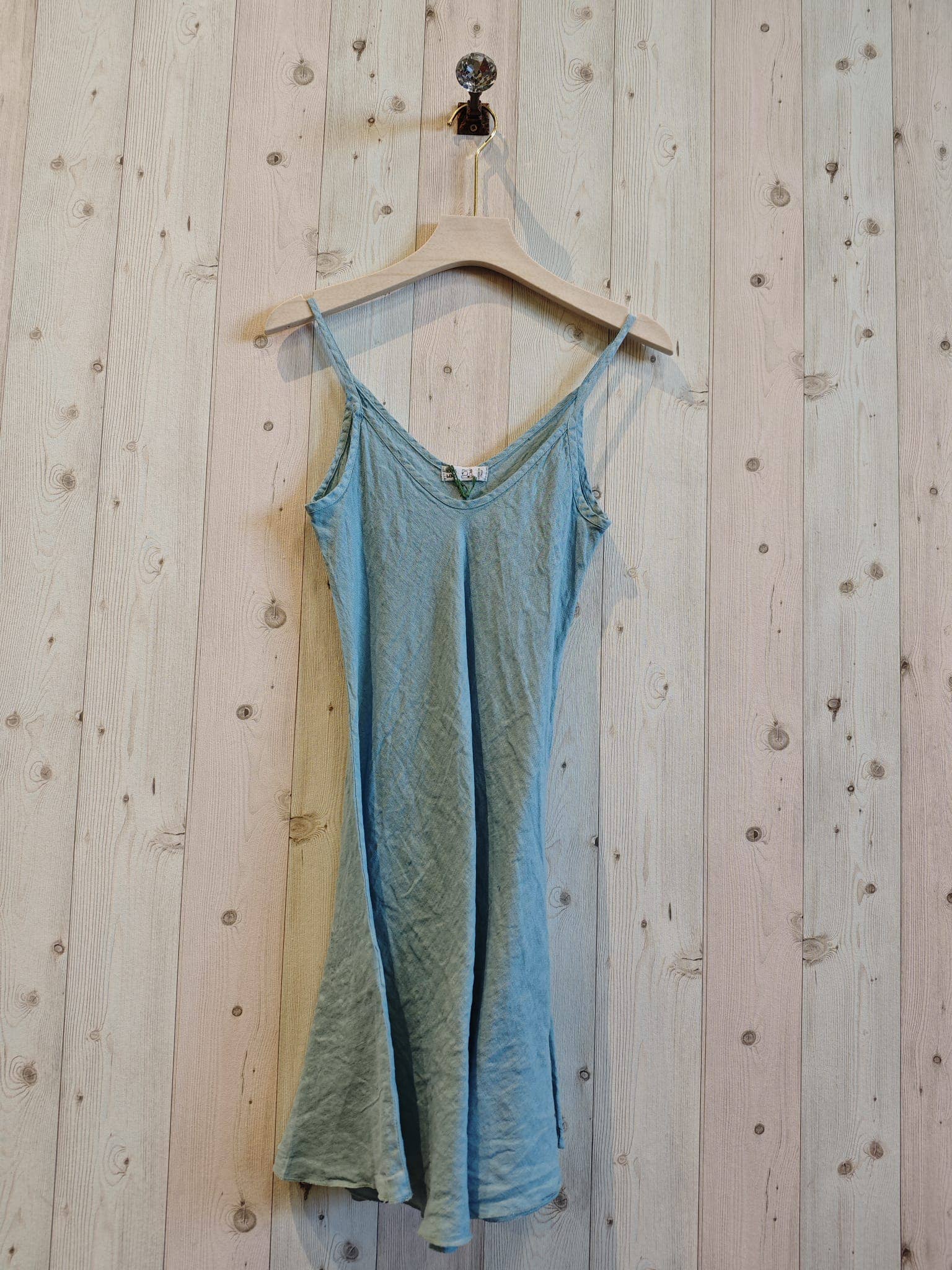 STRAP DRESS 100% Italian LINEN