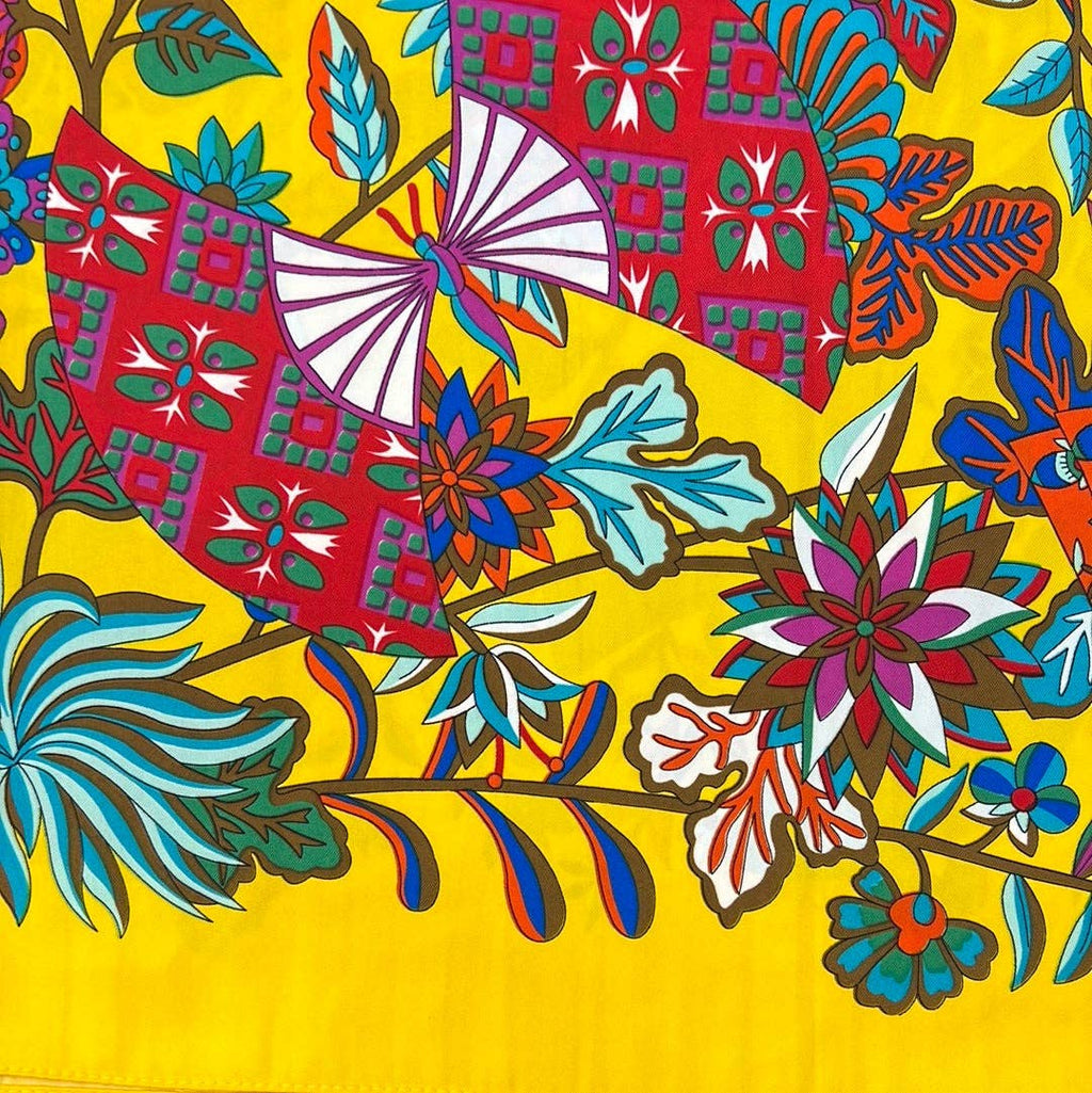 FLORAL AND ABSTRACT SQUARE SCARF