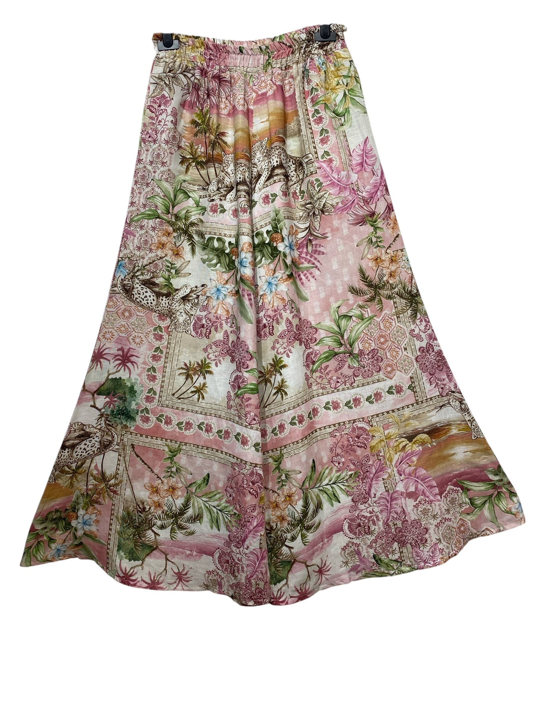 PRINTED TROUSERS IN 100% LINEN