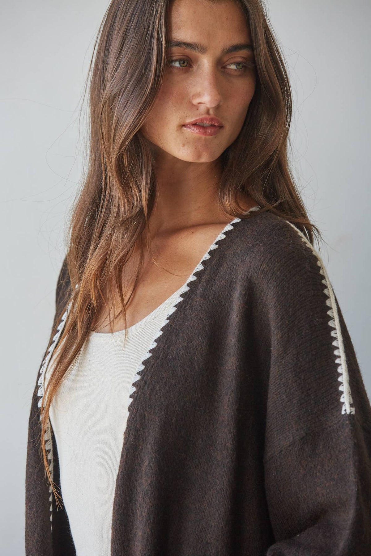 Knit Sweater Open Cardigan