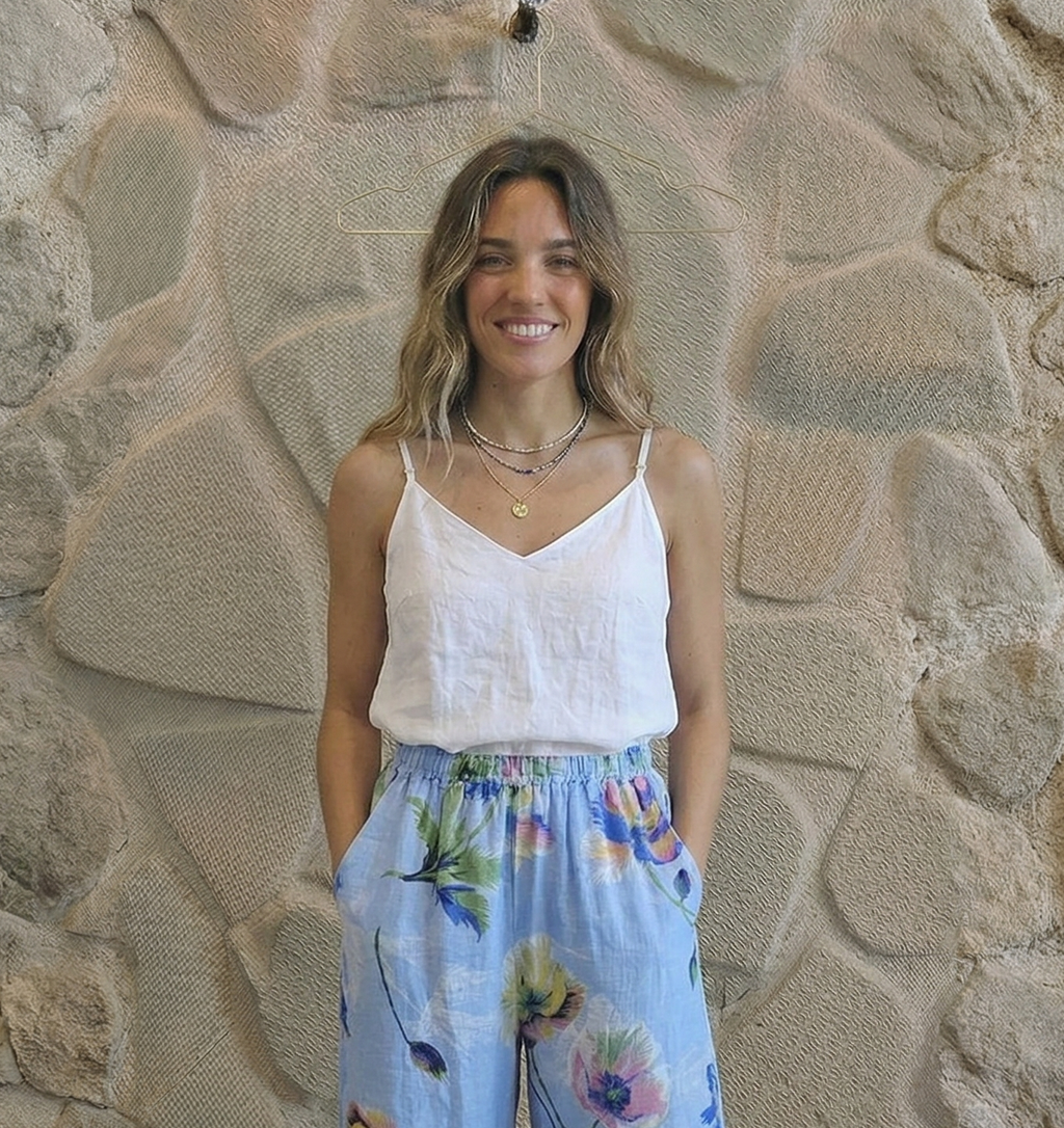 STRAP TOP 100% LINEN