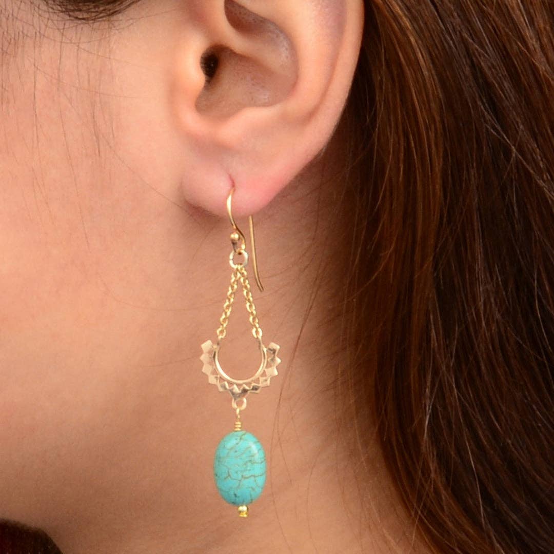 Turquoise Golden Hammock Earrings