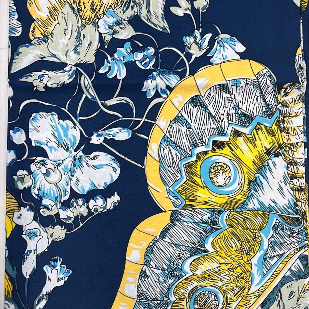 MOTH FLORAL SQUARE SCARF