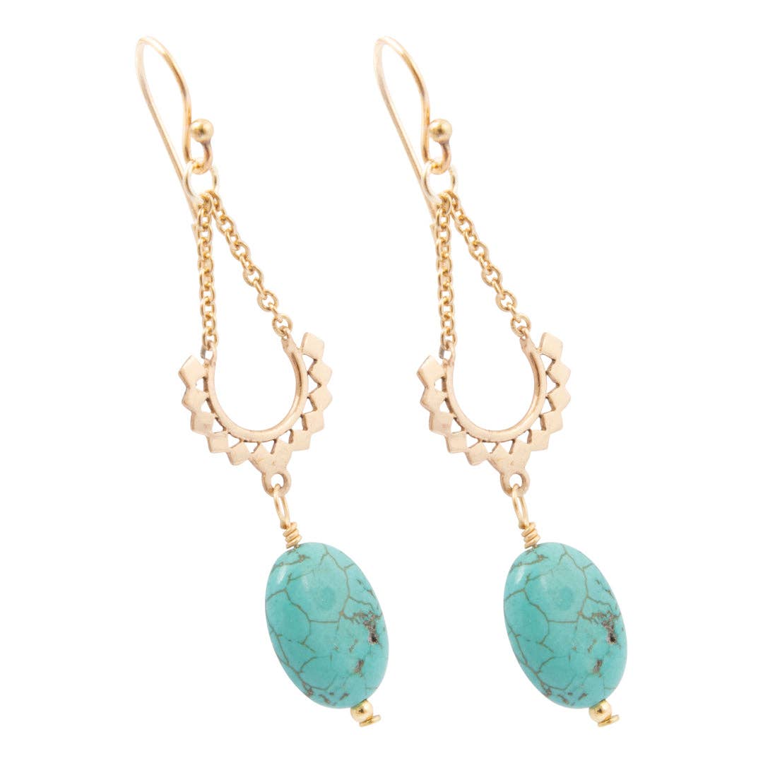 Turquoise Golden Hammock Earrings