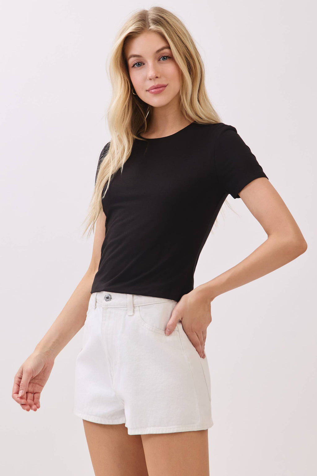 Double Layer Round Neck Crop Top