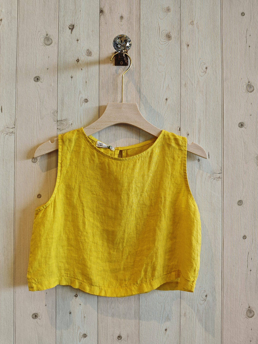 Italian Linen Sleeveless Crop Top – view 18