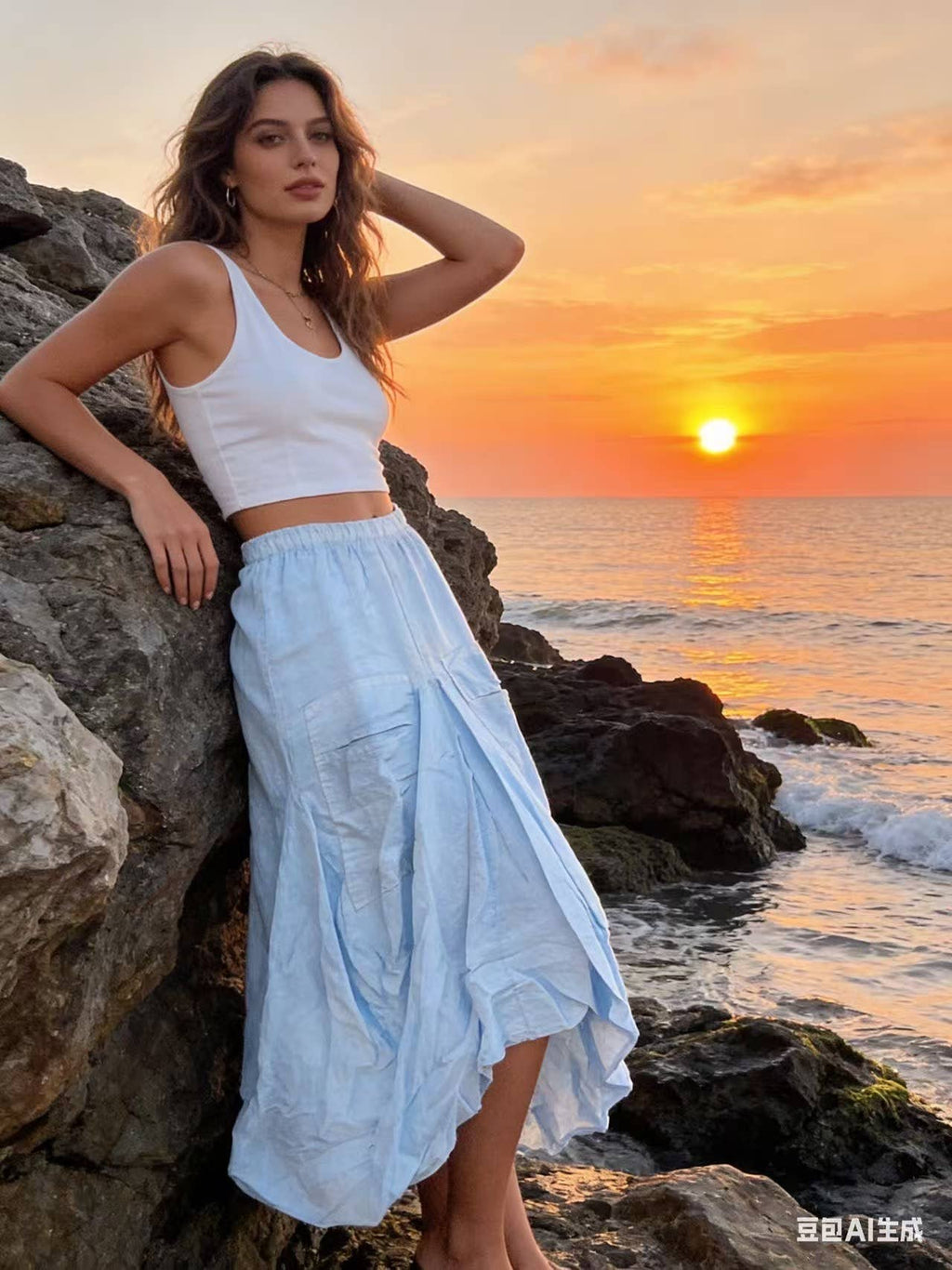 Skirt in 100% linen