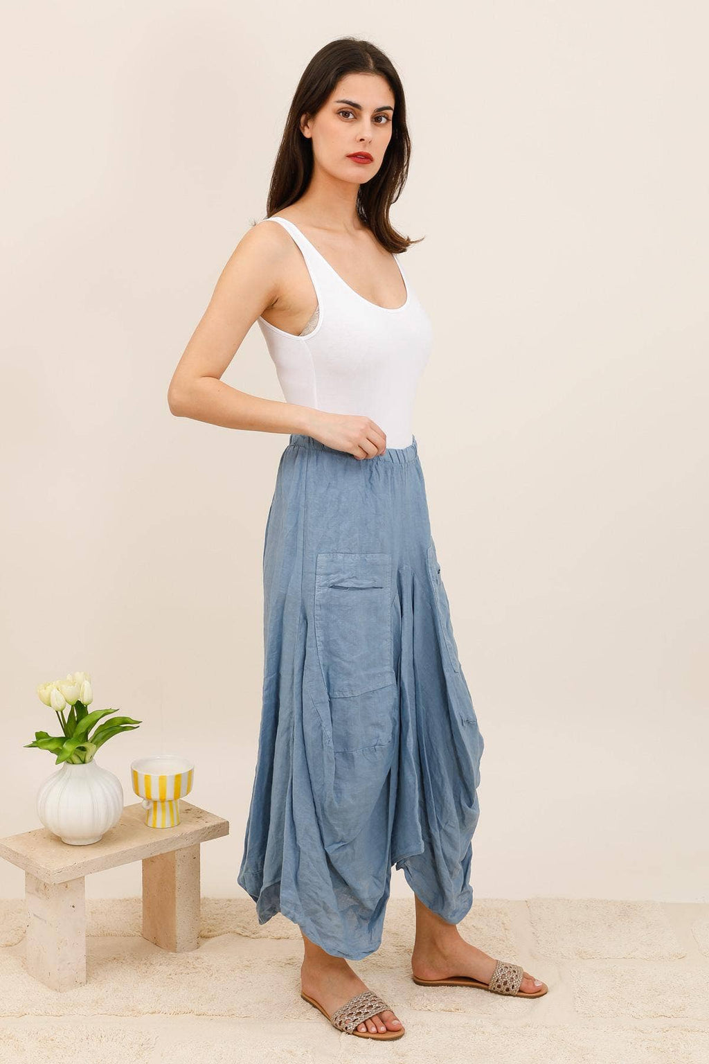 Skirt in 100% linen