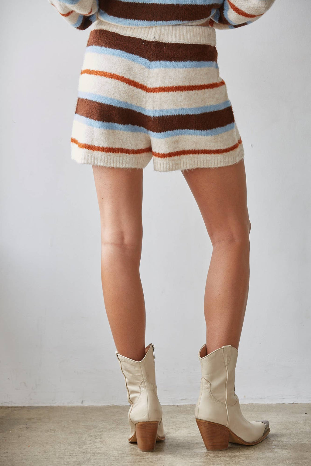Knit Multicolor Striped Shorts