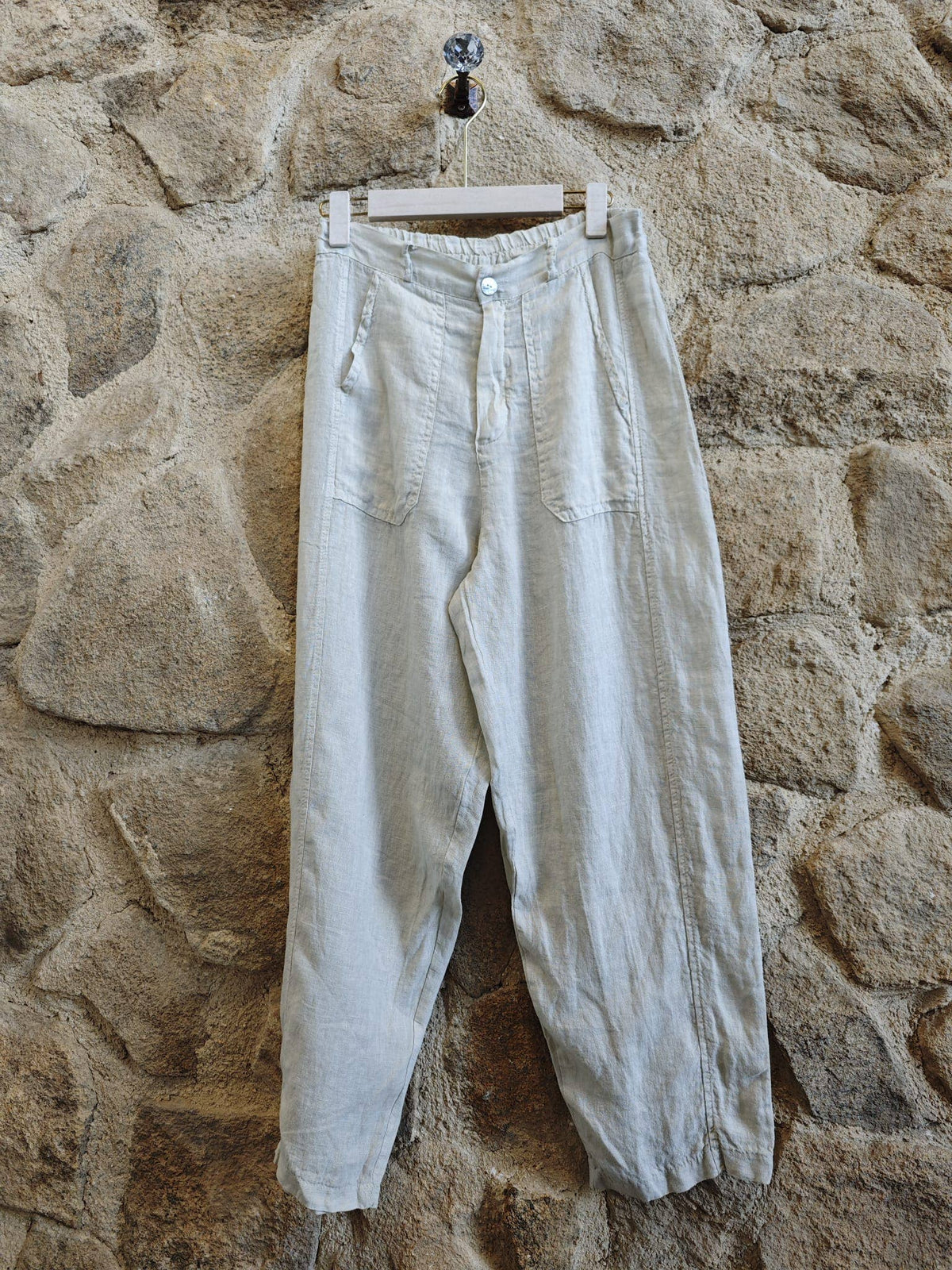 Italian Linen Belt Loop Pants with Pockets – view 5
