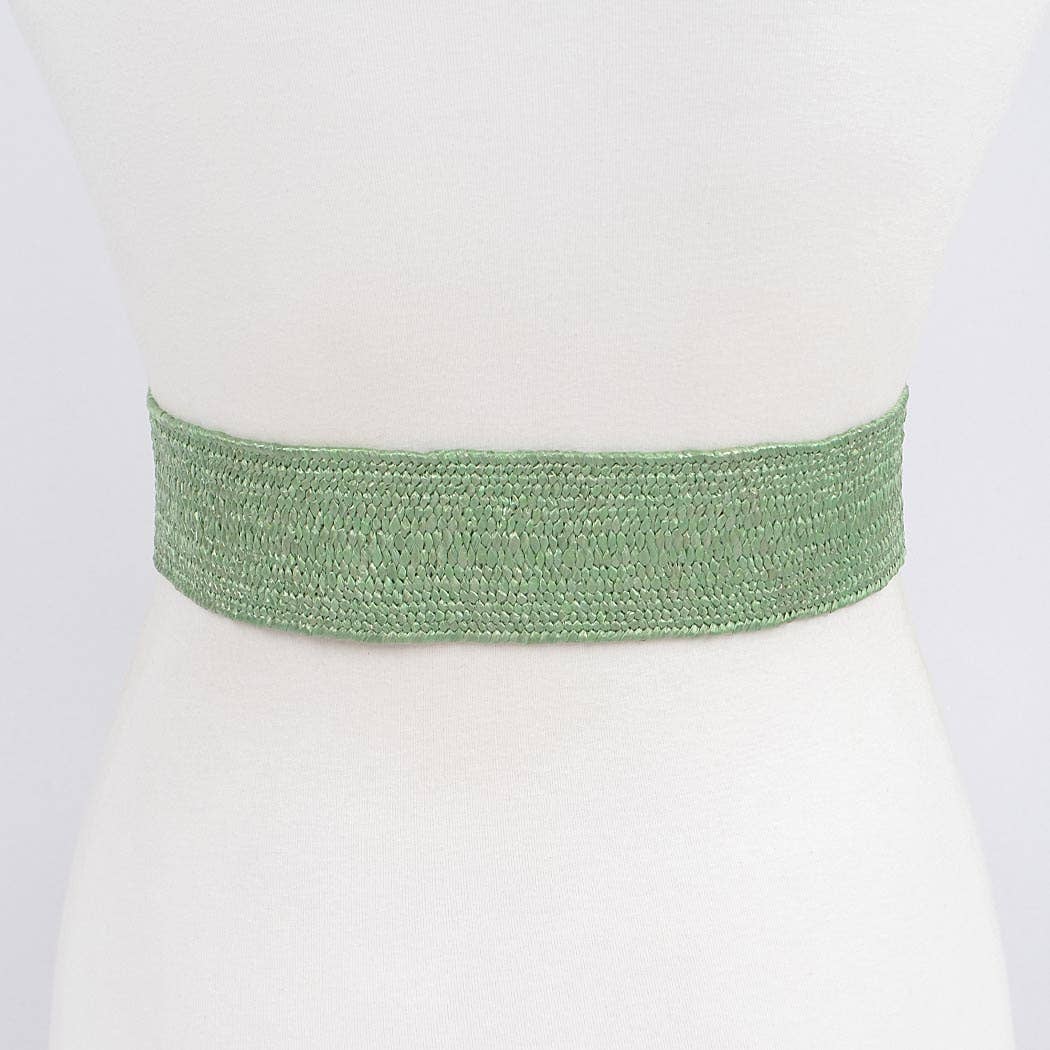 Rectangle Metal Buckle Elastic Belt