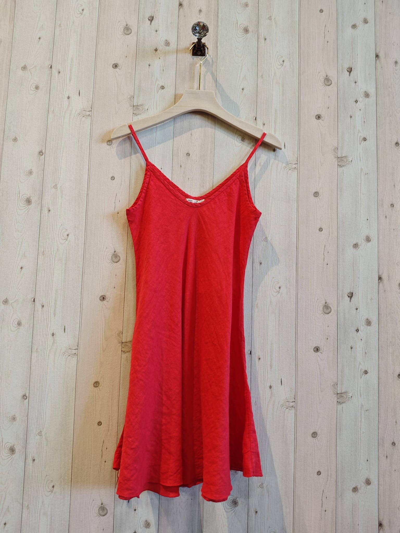 STRAP DRESS 100% Italian LINEN