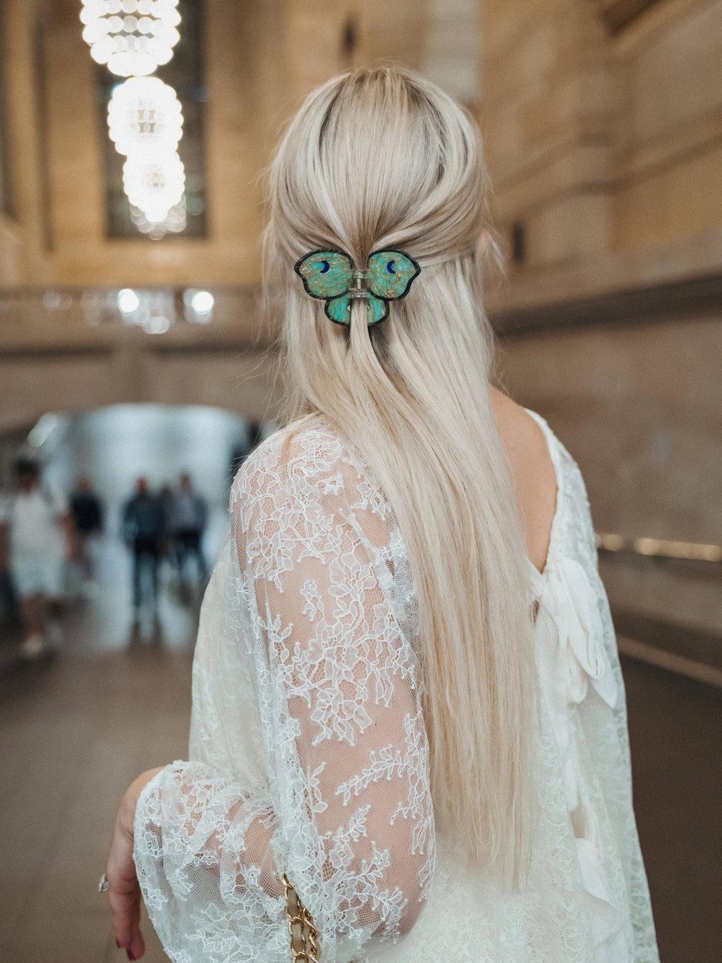 Hand-painted Luna Moth Claw Hair Clip | Eco-Friendly