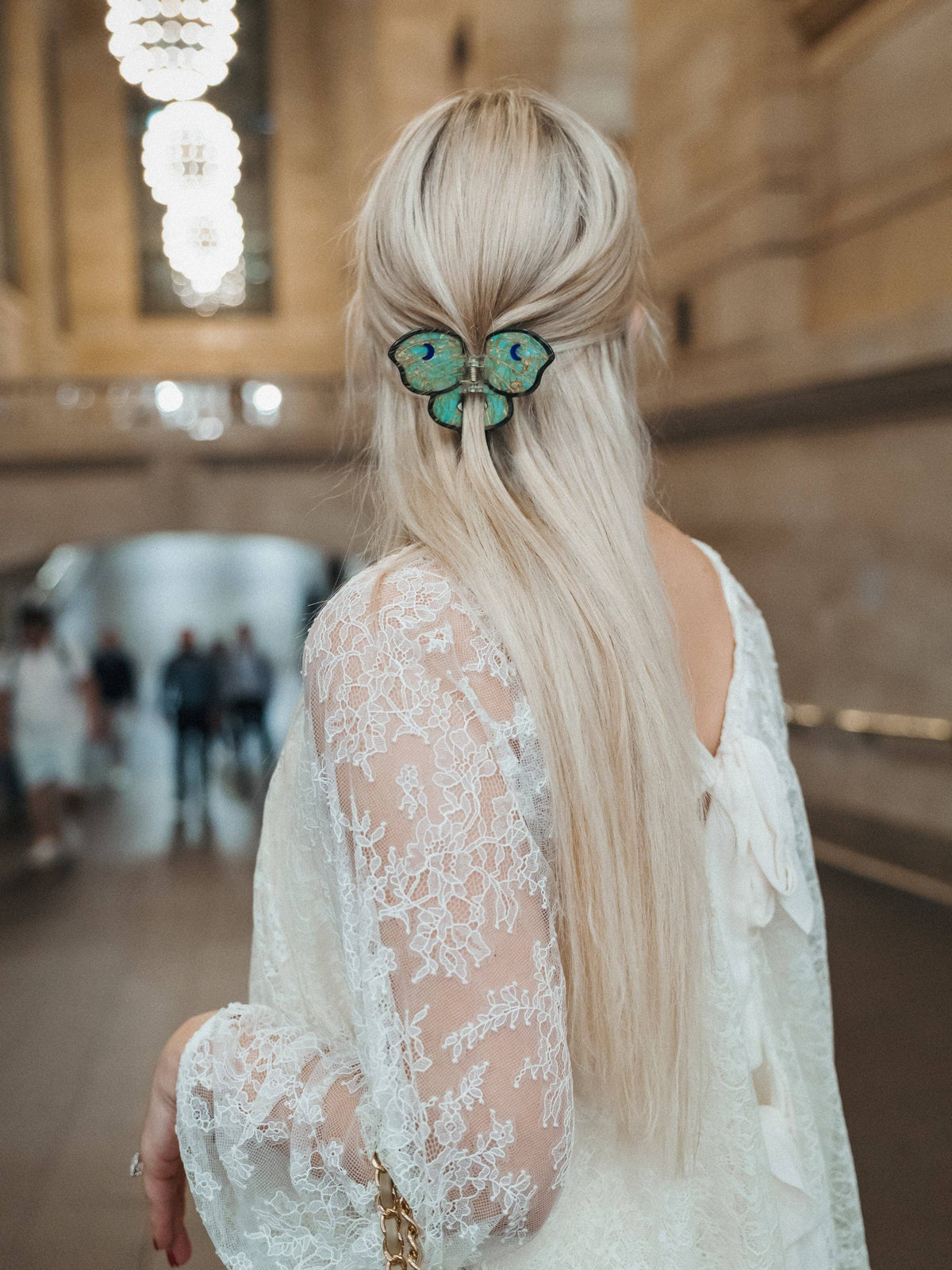 Hand-painted Luna Moth Claw Hair Clip | Eco-Friendly