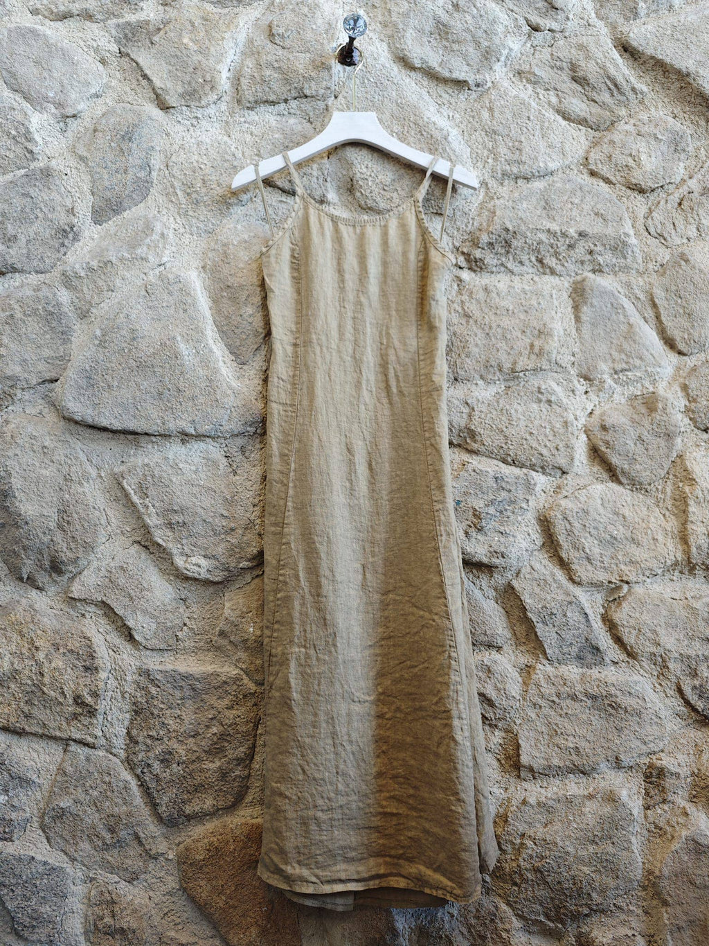 STRAP DRESS/TIE BACK 100% LINEN